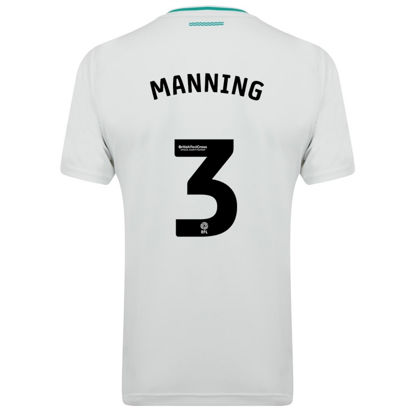 Kinder Ryan Manning #3 Weiß Auswärtstrikot Trikot 2023/24 T-Shirt Österreich