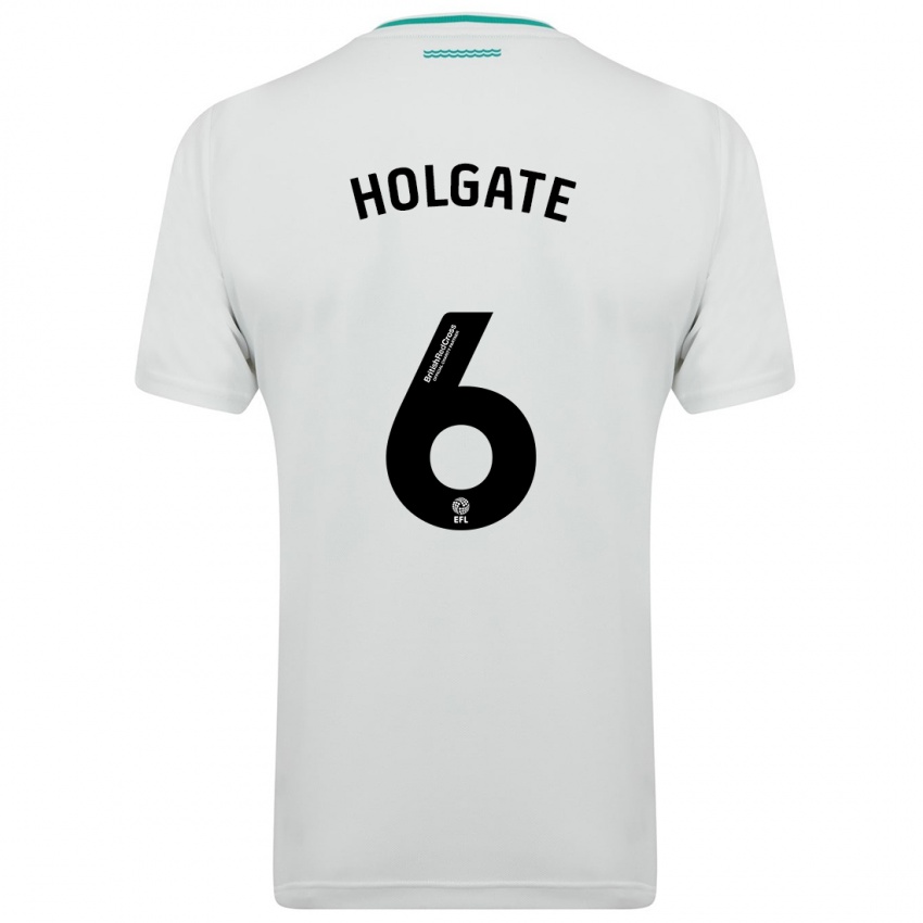 Kinder Mason Holgate #6 Weiß Auswärtstrikot Trikot 2023/24 T-Shirt Österreich