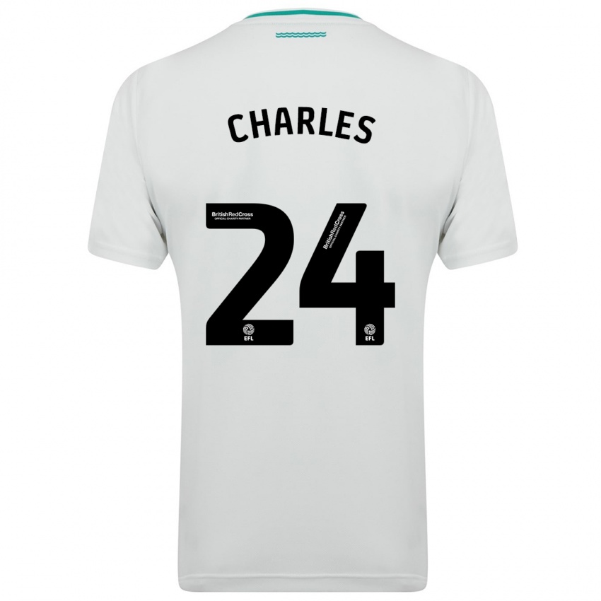 Kinder Shea Charles #24 Weiß Auswärtstrikot Trikot 2023/24 T-Shirt Österreich