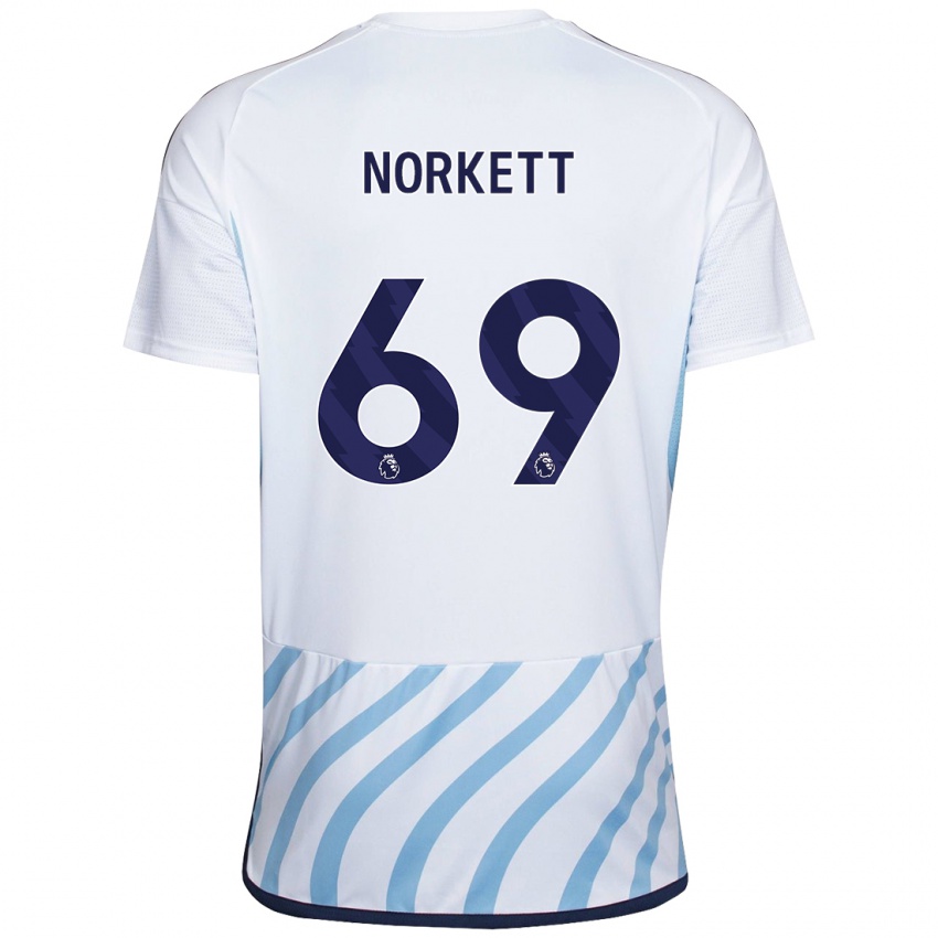 Kinder Manni Norkett #69 Weiß Blau Auswärtstrikot Trikot 2023/24 T-Shirt Österreich