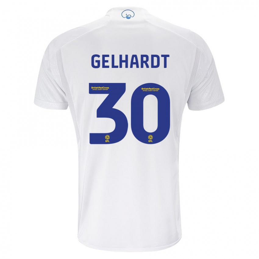 Herren Joe Gelhardt #30 Weiß Heimtrikot Trikot 2023/24 T-Shirt Österreich