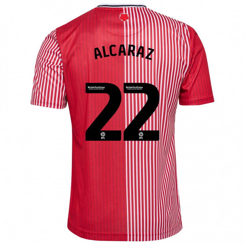 Herren Carlos Alcaraz #22 Rot Heimtrikot Trikot 2023/24 T-Shirt Österreich