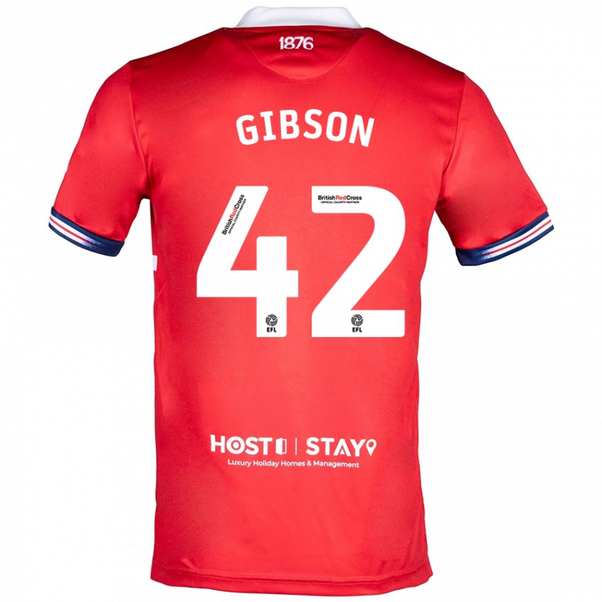 Herren Joseph Gibson #42 Rot Heimtrikot Trikot 2023/24 T-Shirt Österreich