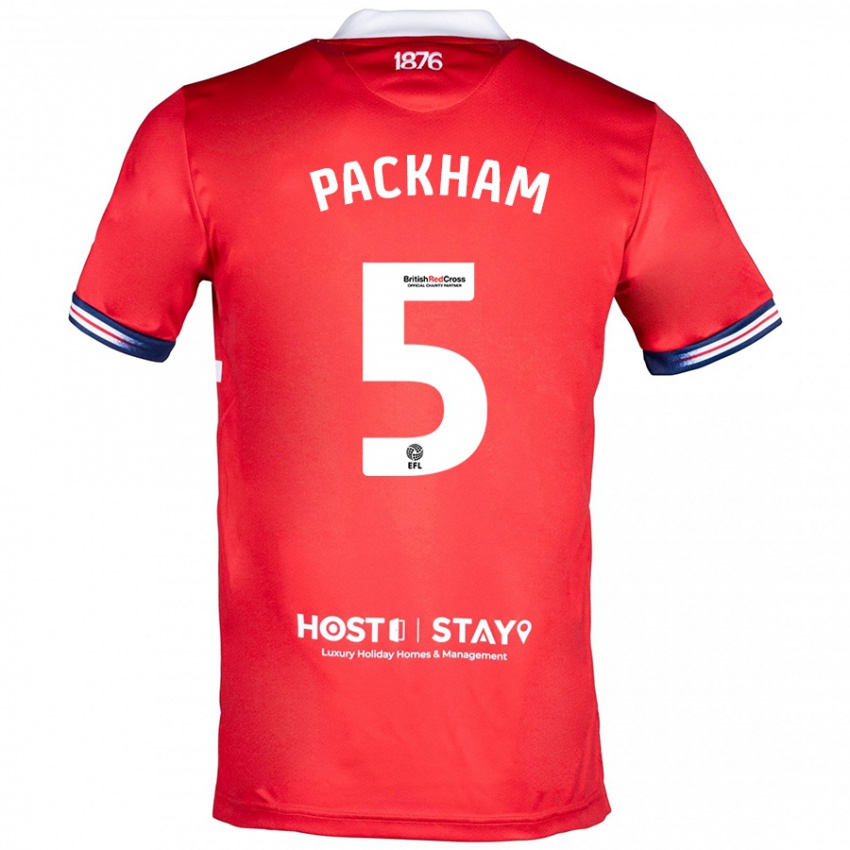 Herren Ellen Packham #5 Rot Heimtrikot Trikot 2023/24 T-Shirt Österreich