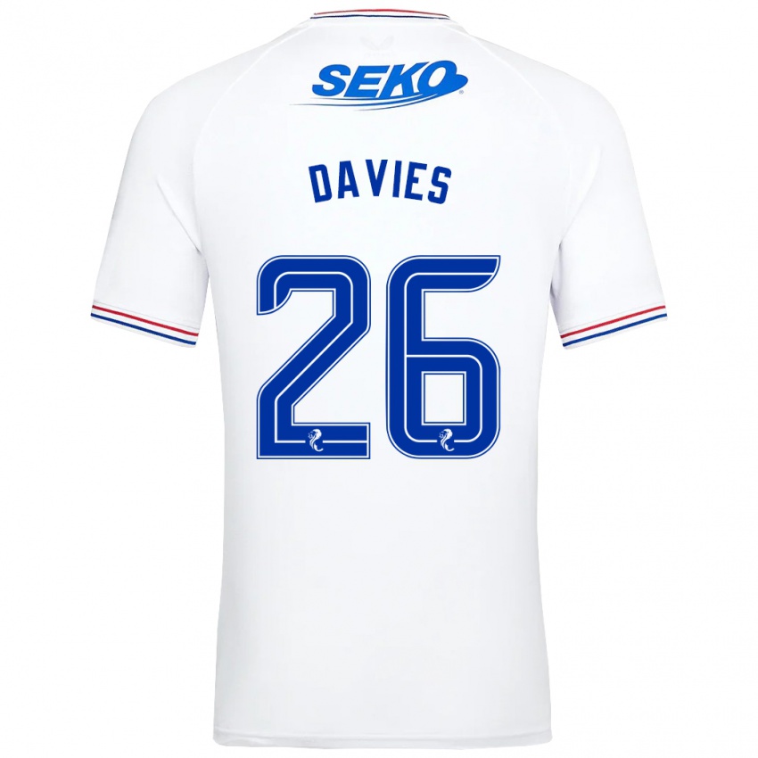Herren Ben Davies #26 Weiß Auswärtstrikot Trikot 2023/24 T-Shirt Österreich