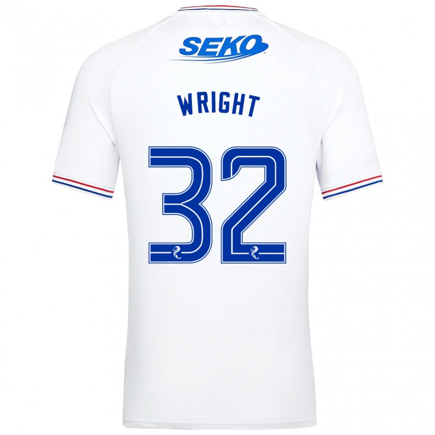 Herren Kieran Wright #32 Weiß Auswärtstrikot Trikot 2023/24 T-Shirt Österreich
