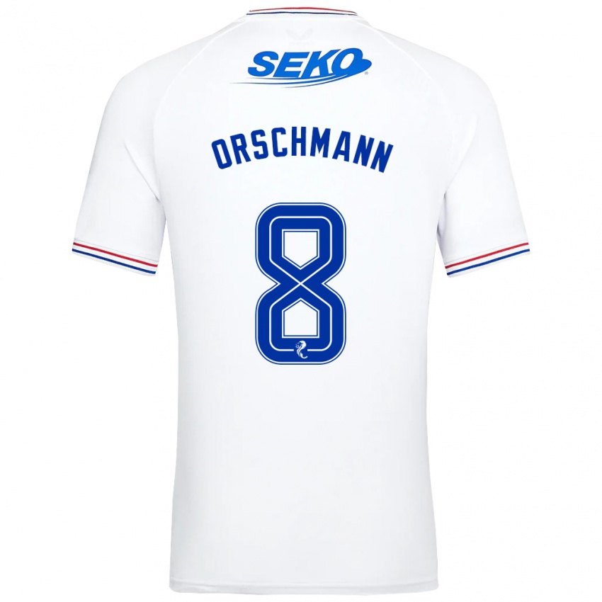 Herren Dina Orschmann #8 Weiß Auswärtstrikot Trikot 2023/24 T-Shirt Österreich