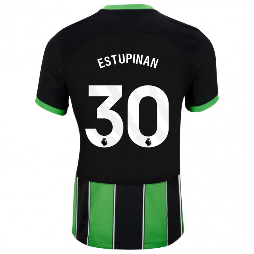 Herren Pervis Estupinan #30 Schwarz Grün Auswärtstrikot Trikot 2023/24 T-Shirt Österreich