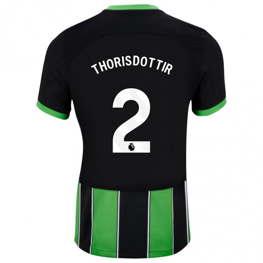Herren Maria Thorisdottir #2 Schwarz Grün Auswärtstrikot Trikot 2023/24 T-Shirt Österreich
