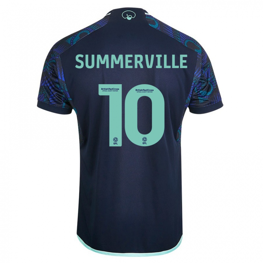 Herren Crysencio Summerville #10 Blau Auswärtstrikot Trikot 2023/24 T-Shirt Österreich