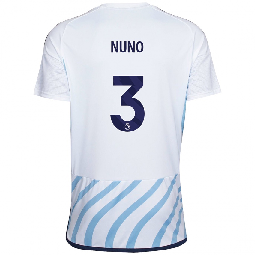 Herren Nuno Tavares #3 Weiß Blau Auswärtstrikot Trikot 2023/24 T-Shirt Österreich