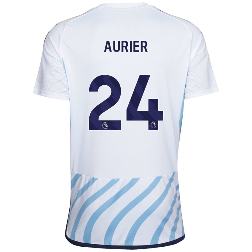 Herren Serge Aurier #24 Weiß Blau Auswärtstrikot Trikot 2023/24 T-Shirt Österreich