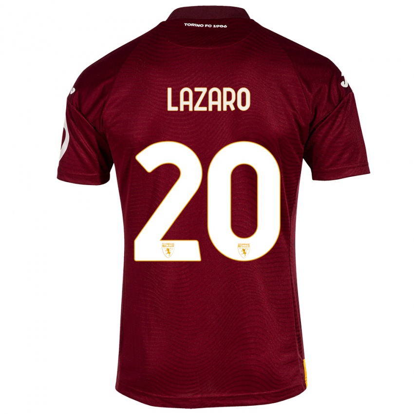 Damen Valentino Lazaro #20 Dunkelrot Heimtrikot Trikot 2023/24 T-Shirt Österreich