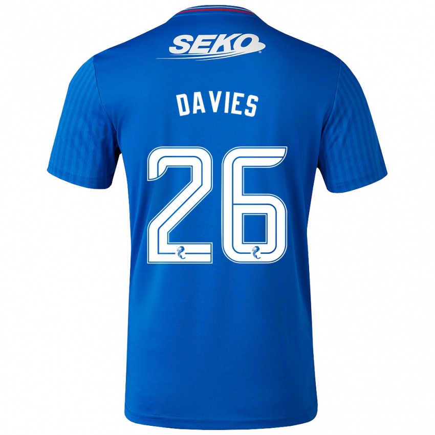 Damen Ben Davies #26 Blau Heimtrikot Trikot 2023/24 T-Shirt Österreich