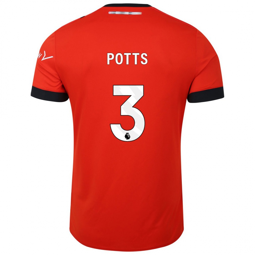 Damen Dan Potts #3 Rot Heimtrikot Trikot 2023/24 T-Shirt Österreich