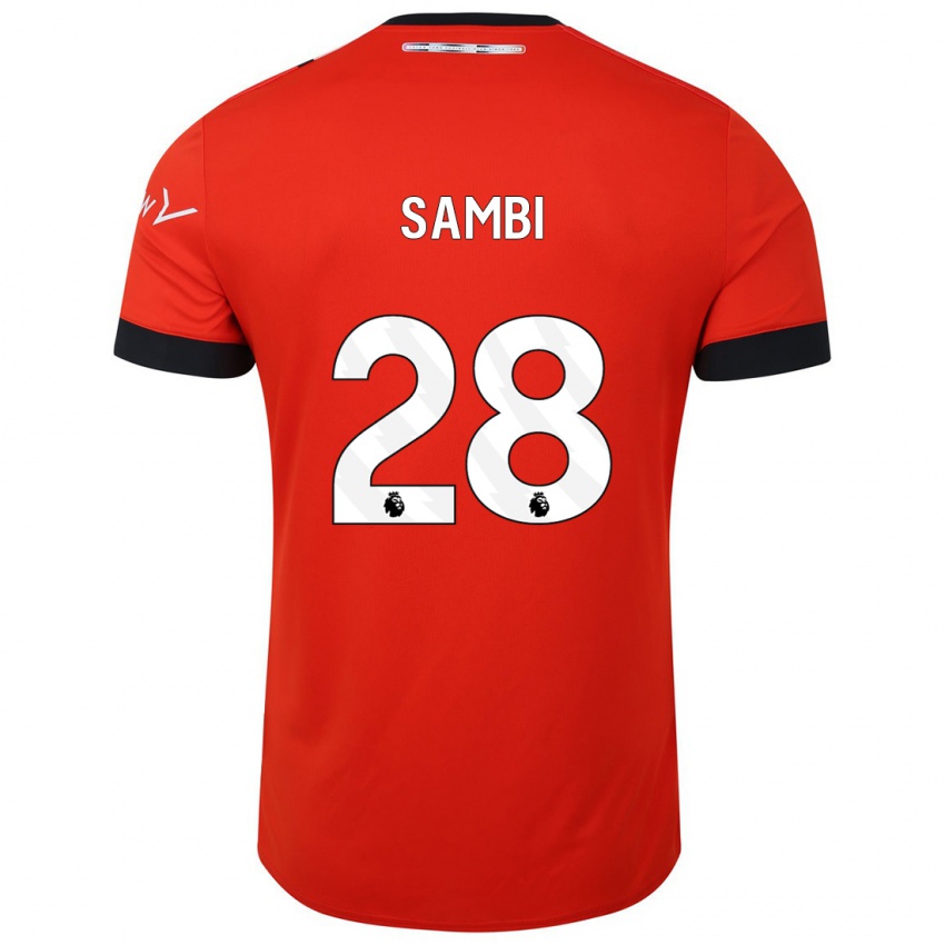 Damen Albert Sambi Lokonga #28 Rot Heimtrikot Trikot 2023/24 T-Shirt Österreich