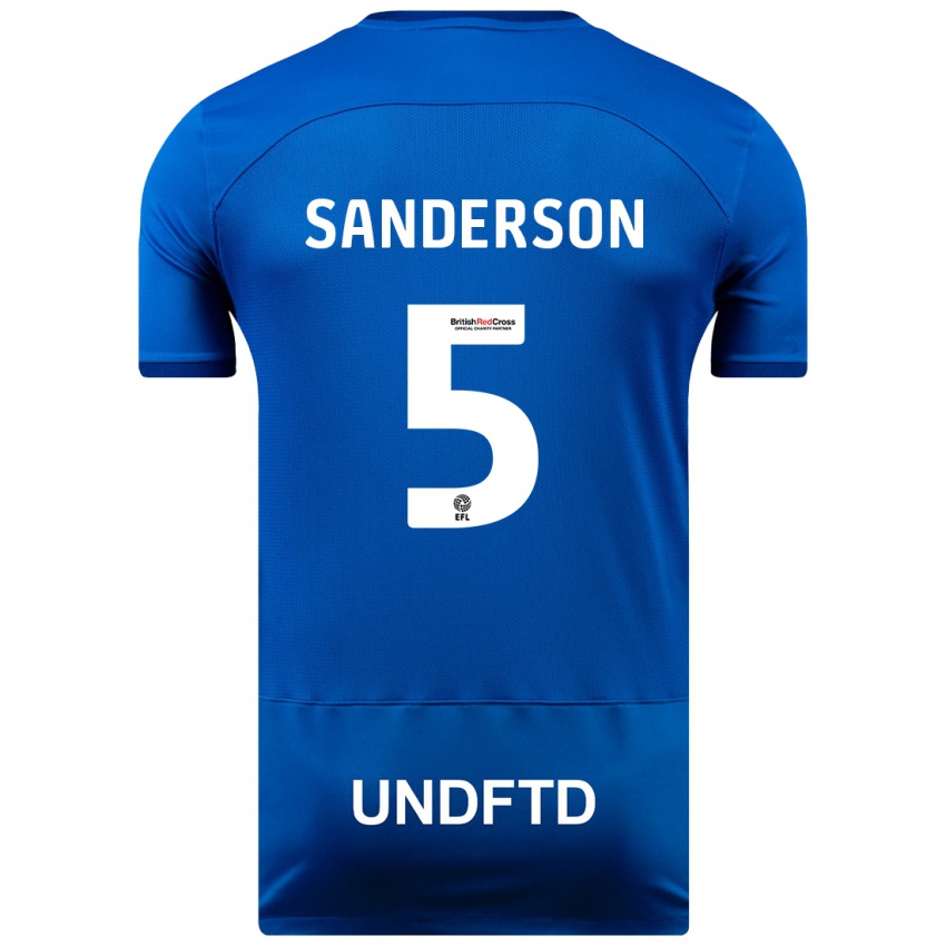 Damen Dion Sanderson #5 Blau Heimtrikot Trikot 2023/24 T-Shirt Österreich
