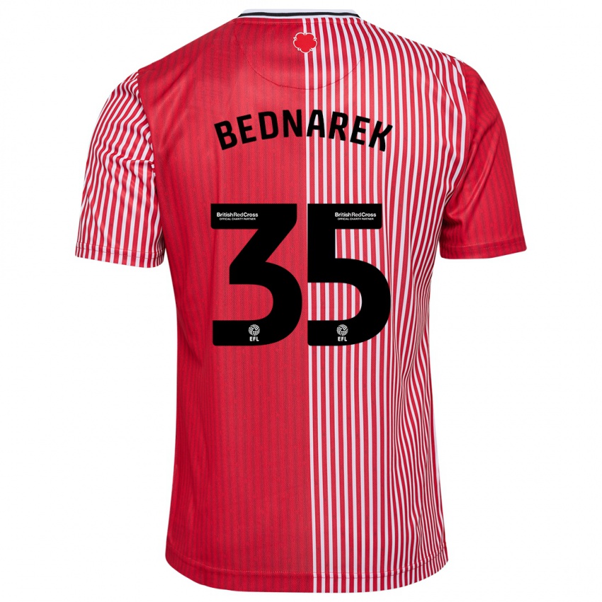Damen Jan Bednarek #35 Rot Heimtrikot Trikot 2023/24 T-Shirt Österreich