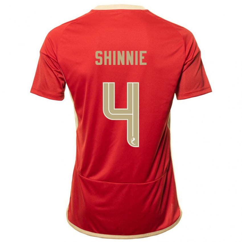 Damen Graeme Shinnie #4 Rot Heimtrikot Trikot 2023/24 T-Shirt Österreich