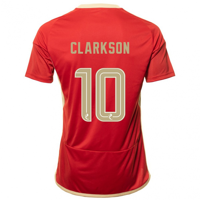 Damen Leighton Clarkson #10 Rot Heimtrikot Trikot 2023/24 T-Shirt Österreich