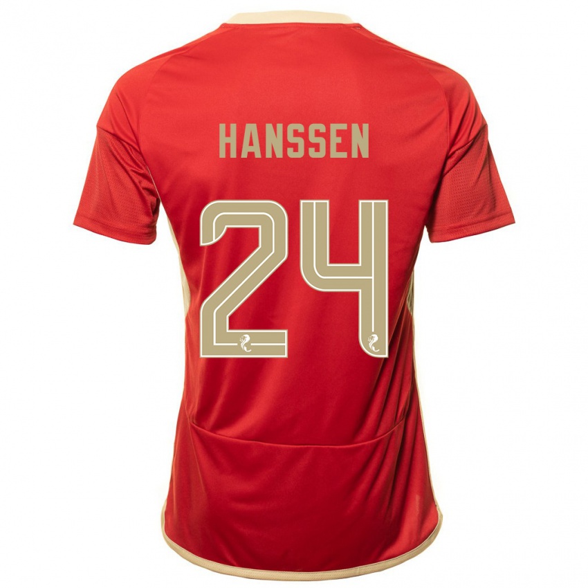 Damen Nadine Hanssen #24 Rot Heimtrikot Trikot 2023/24 T-Shirt Österreich