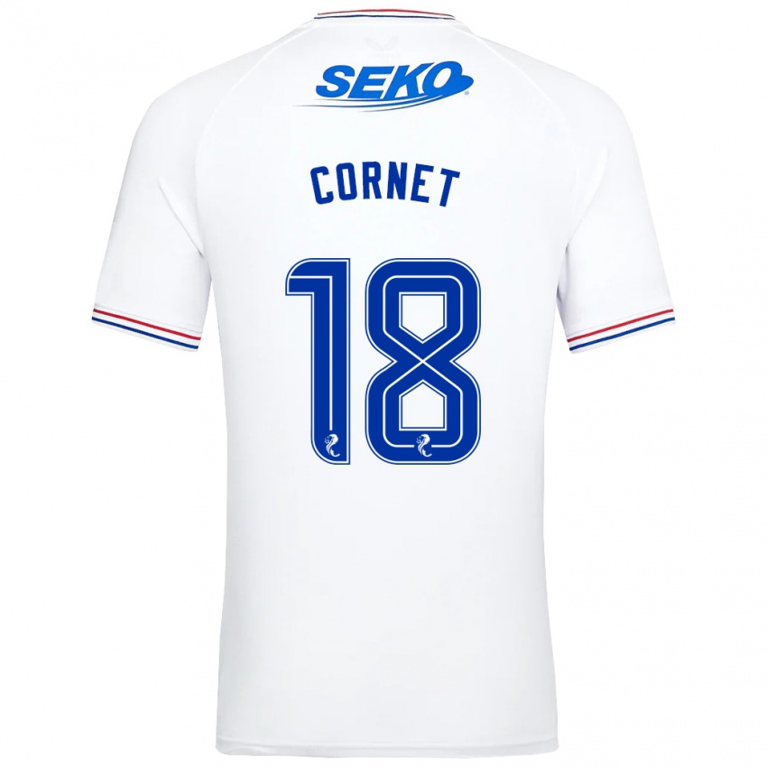 Damen Chelsea Cornet #18 Weiß Auswärtstrikot Trikot 2023/24 T-Shirt Österreich