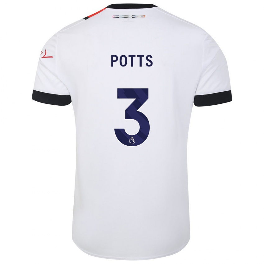 Damen Dan Potts #3 Weiß Auswärtstrikot Trikot 2023/24 T-Shirt Österreich