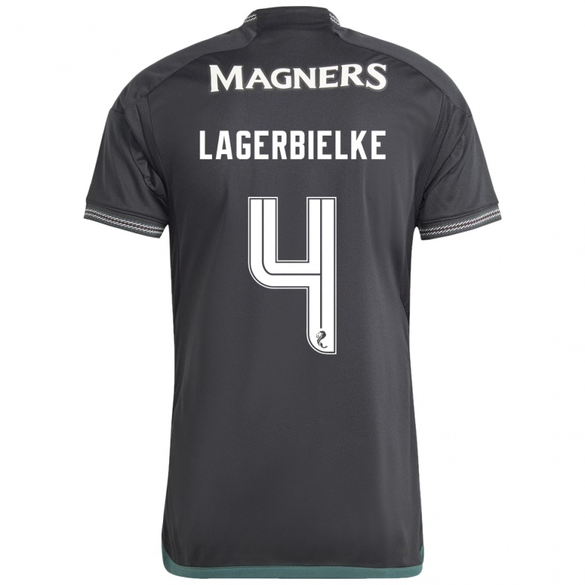Damen Gustaf Lagerbielke #4 Schwarz Auswärtstrikot Trikot 2023/24 T-Shirt Österreich