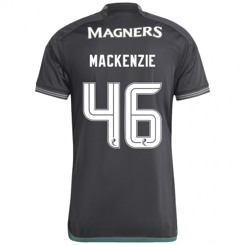 Damen Magnus Mackenzie #46 Schwarz Auswärtstrikot Trikot 2023/24 T-Shirt Österreich