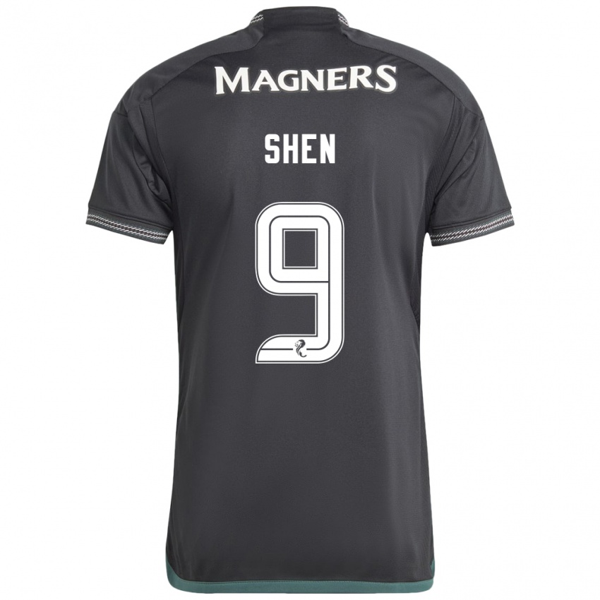 Damen Shen Mengyu #9 Schwarz Auswärtstrikot Trikot 2023/24 T-Shirt Österreich