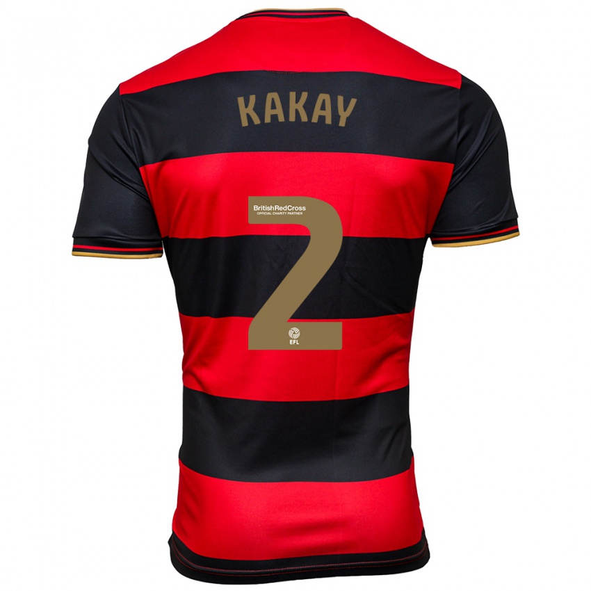 Damen Osman Kakay #2 Schwarz Rot Auswärtstrikot Trikot 2023/24 T-Shirt Österreich