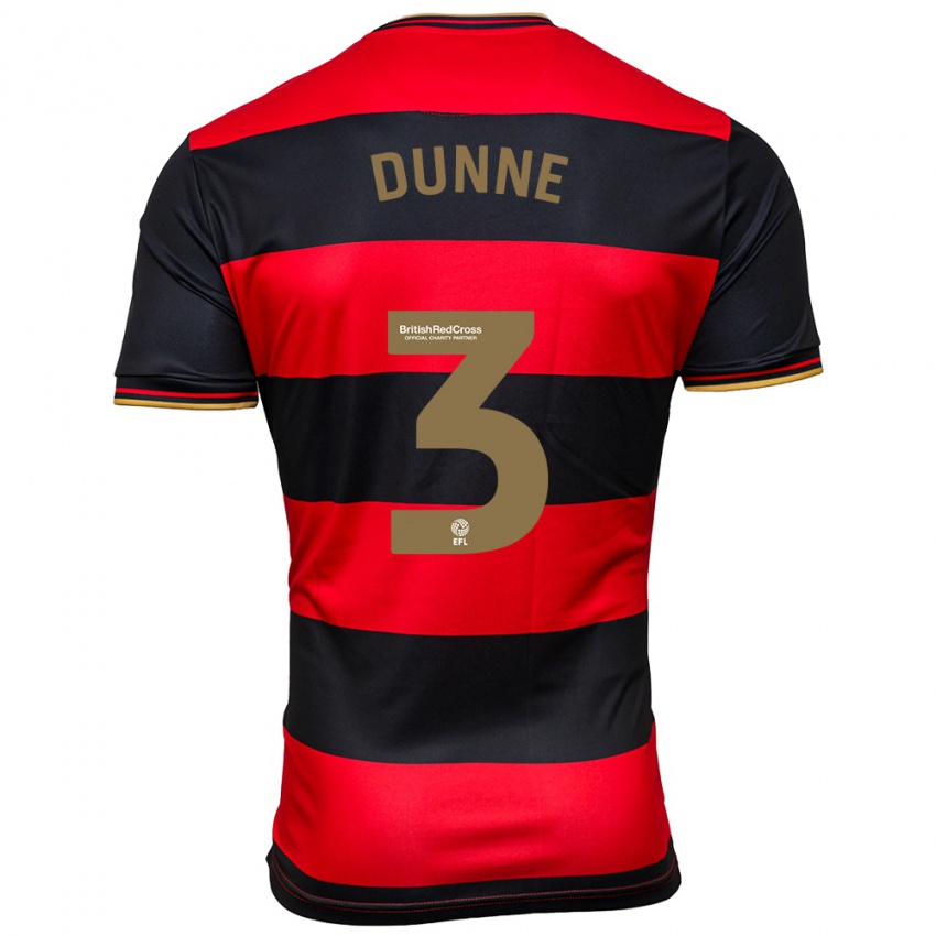 Damen Jimmy Dunne #3 Schwarz Rot Auswärtstrikot Trikot 2023/24 T-Shirt Österreich