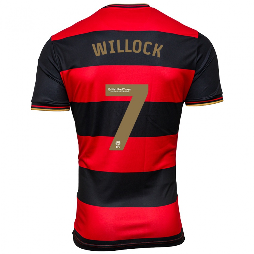 Damen Chris Willock #7 Schwarz Rot Auswärtstrikot Trikot 2023/24 T-Shirt Österreich