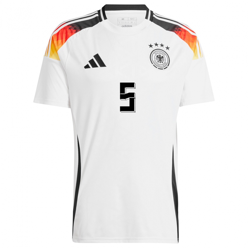 Kinder Deutschland Jana Feldkamp #5 Weiß Heimtrikot Trikot 24-26 T-Shirt Österreich
