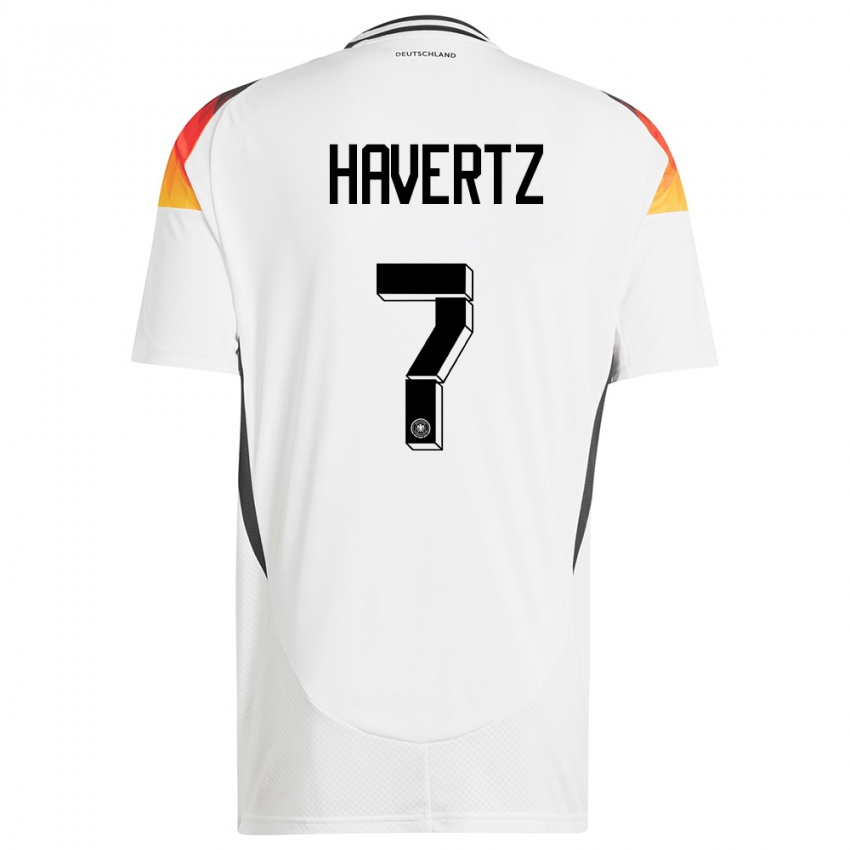 Kinder Deutschland Kai Havertz #7 Weiß Heimtrikot Trikot 24-26 T-Shirt Österreich