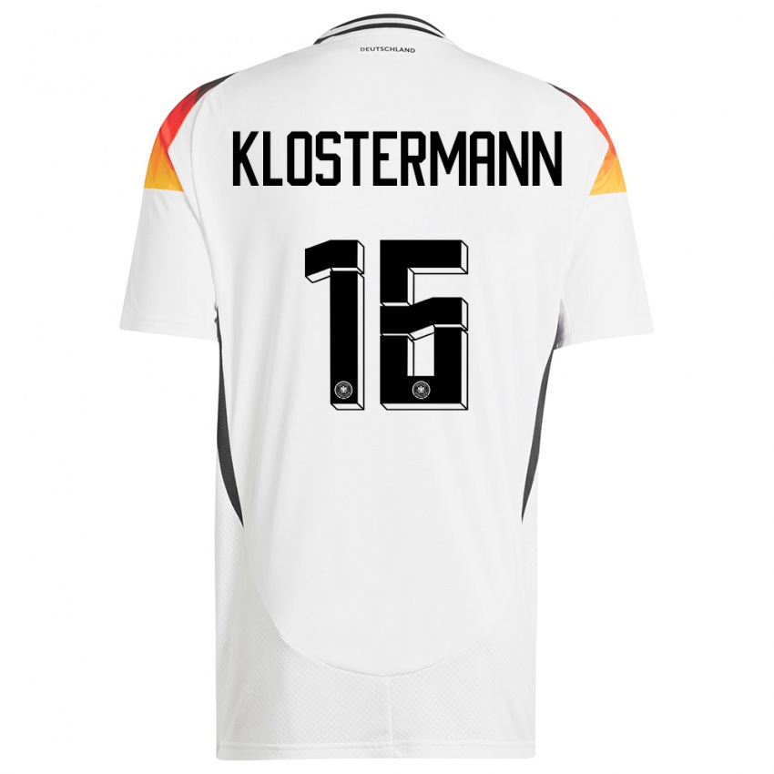 Kinder Deutschland Lukas Klostermann #16 Weiß Heimtrikot Trikot 24-26 T-Shirt Österreich
