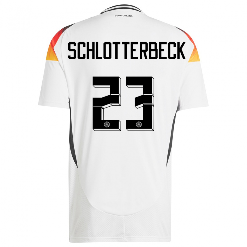 Kinder Deutschland Nico Schlotterbeck #23 Weiß Heimtrikot Trikot 24-26 T-Shirt Österreich