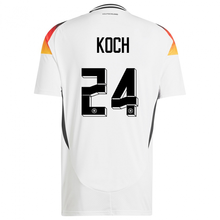 Kinder Deutschland Robin Koch #24 Weiß Heimtrikot Trikot 24-26 T-Shirt Österreich