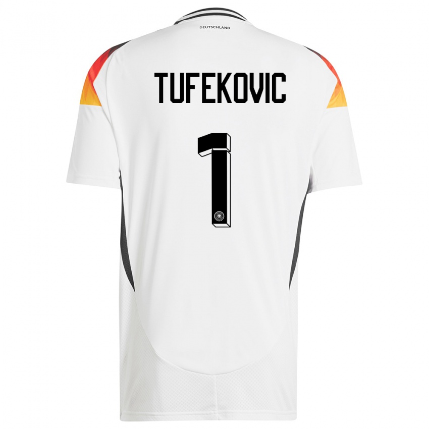 Kinder Deutschland Martina Tufekovic #1 Weiß Heimtrikot Trikot 24-26 T-Shirt Österreich
