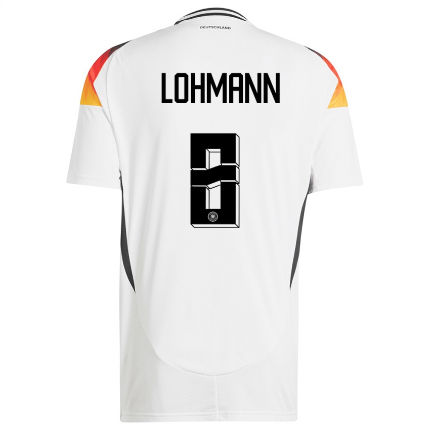 Kinder Deutschland Sydney Lohmann #8 Weiß Heimtrikot Trikot 24-26 T-Shirt Österreich