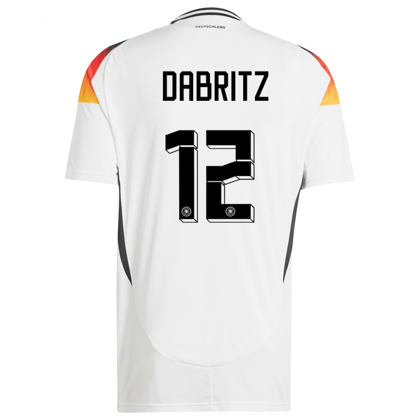 Kinder Deutschland Sara Dabritz #12 Weiß Heimtrikot Trikot 24-26 T-Shirt Österreich
