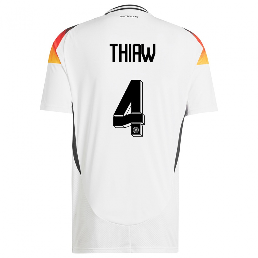 Kinder Deutschland Malick Thiaw #4 Weiß Heimtrikot Trikot 24-26 T-Shirt Österreich