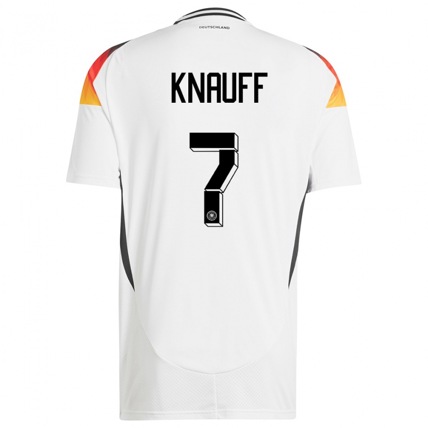 Kinder Deutschland Ansgar Knauff #7 Weiß Heimtrikot Trikot 24-26 T-Shirt Österreich