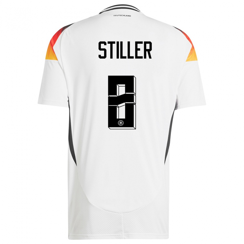 Kinder Deutschland Angelo Stiller #8 Weiß Heimtrikot Trikot 24-26 T-Shirt Österreich