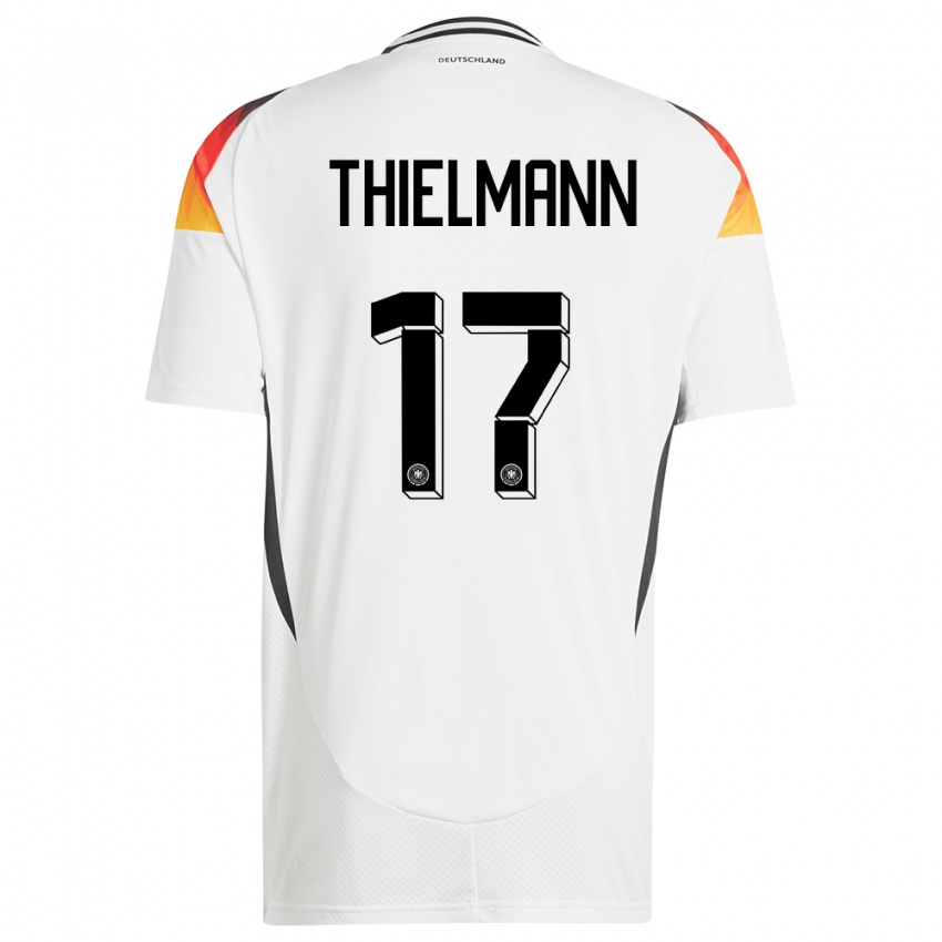 Kinder Deutschland Jan Thielmann #17 Weiß Heimtrikot Trikot 24-26 T-Shirt Österreich