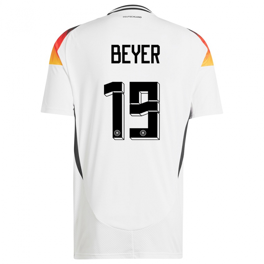 Kinder Deutschland Jordan Beyer #19 Weiß Heimtrikot Trikot 24-26 T-Shirt Österreich