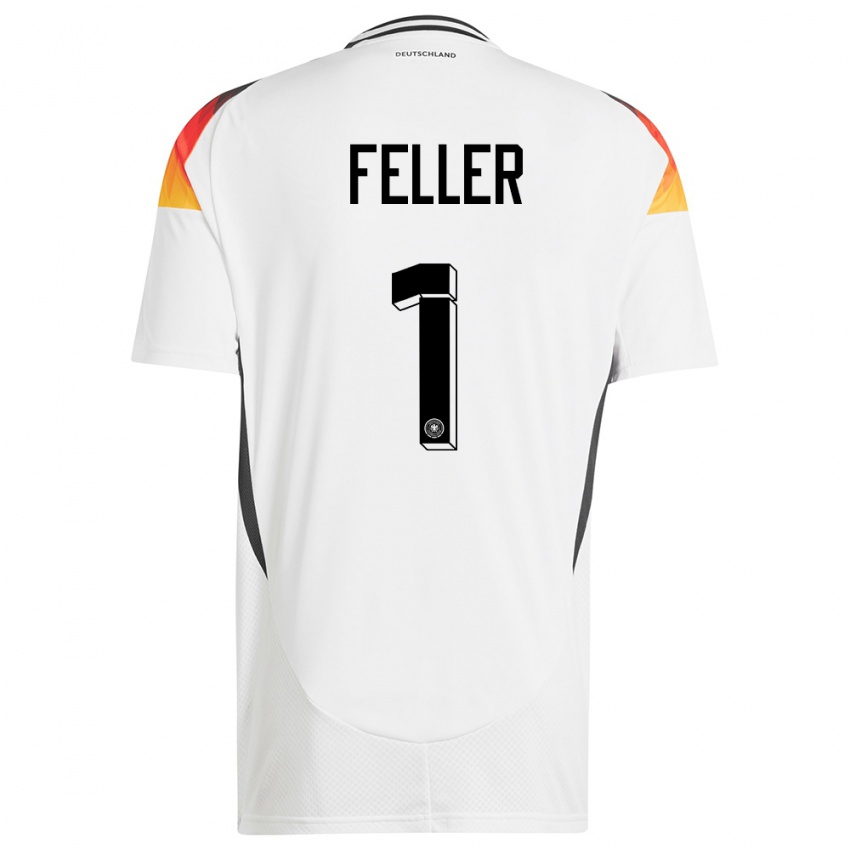 Kinder Deutschland Frank Feller #1 Weiß Heimtrikot Trikot 24-26 T-Shirt Österreich