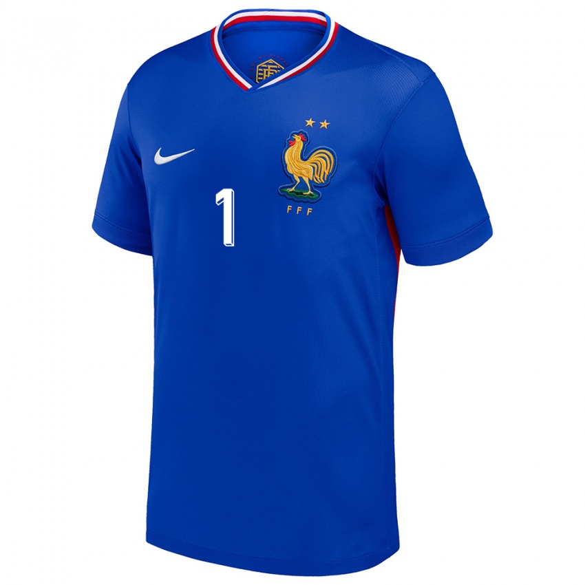 Kinder Frankreich Hugo Lloris #1 Blau Heimtrikot Trikot 24-26 T-Shirt Österreich