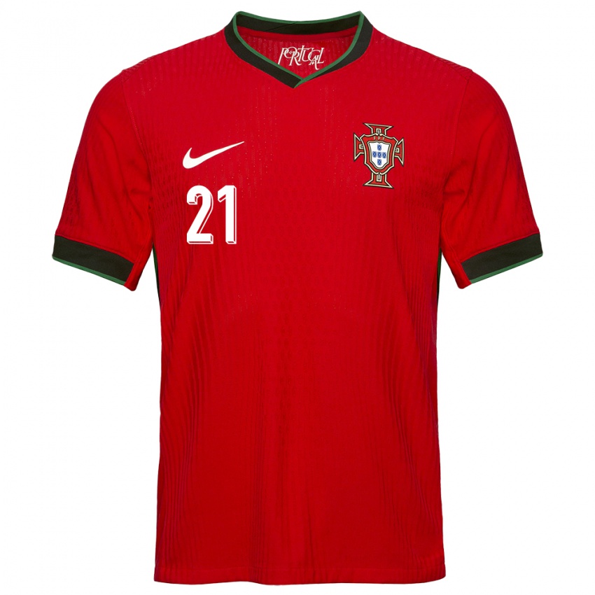 Kinder Portugal Mateus Fernandes #21 Rot Heimtrikot Trikot 24-26 T-Shirt Österreich