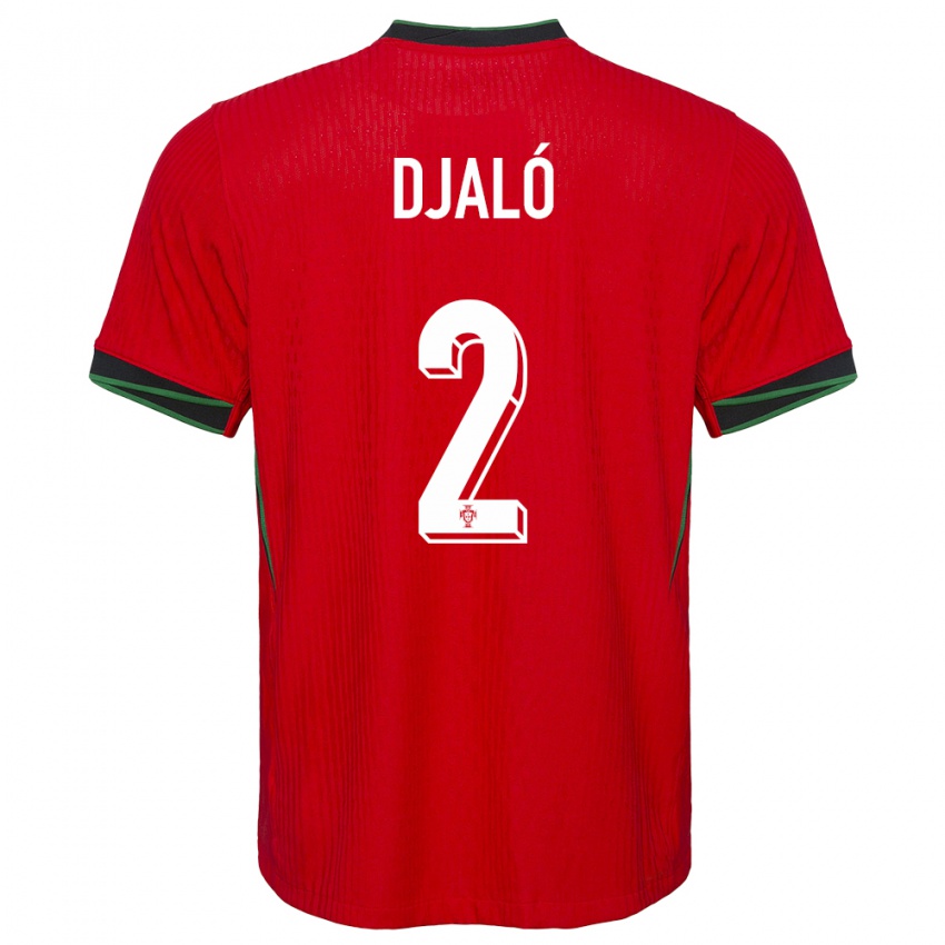 Kinder Portugal Tiago Djalo #2 Rot Heimtrikot Trikot 24-26 T-Shirt Österreich